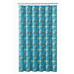 Dinosaur Roar Children Shower Curtain Polyester Blue Green Bath 70 x 72-in NEW
